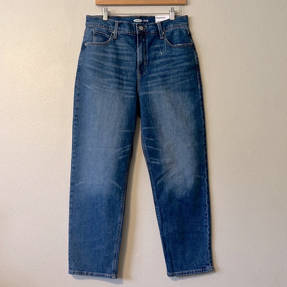 Old Navy High Rise Straight Jeans - Dark Blue Wash